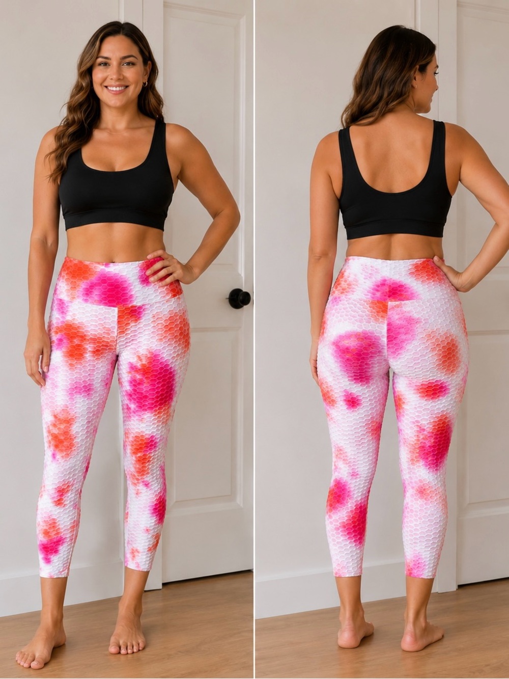 No Boundaries Orange/Pink Tie Dye Stretch Leggings Sz 15-17 (XL)